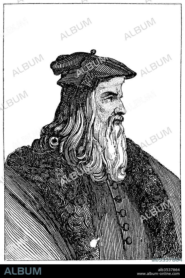 Leonardo da Vinci (1452-1519), pintor, anatomista, arquitecto, botánico, científico, escritor, escultor, filósofo, ingeniero, músico, poeta e inventor italiano. Grabado de 1840.