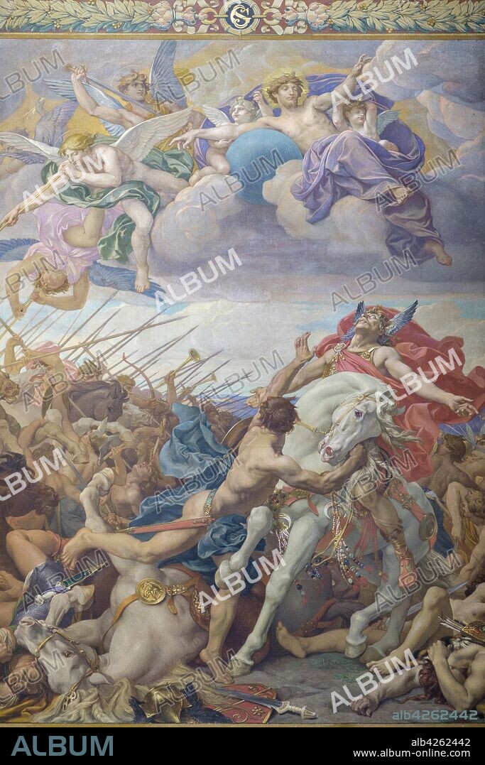 Batalla de Tolbiac, Joseph Blanc. Panteón , le Panthéon, monumento de estilo neoclásico, V distrito ,París, France,Western Europe.