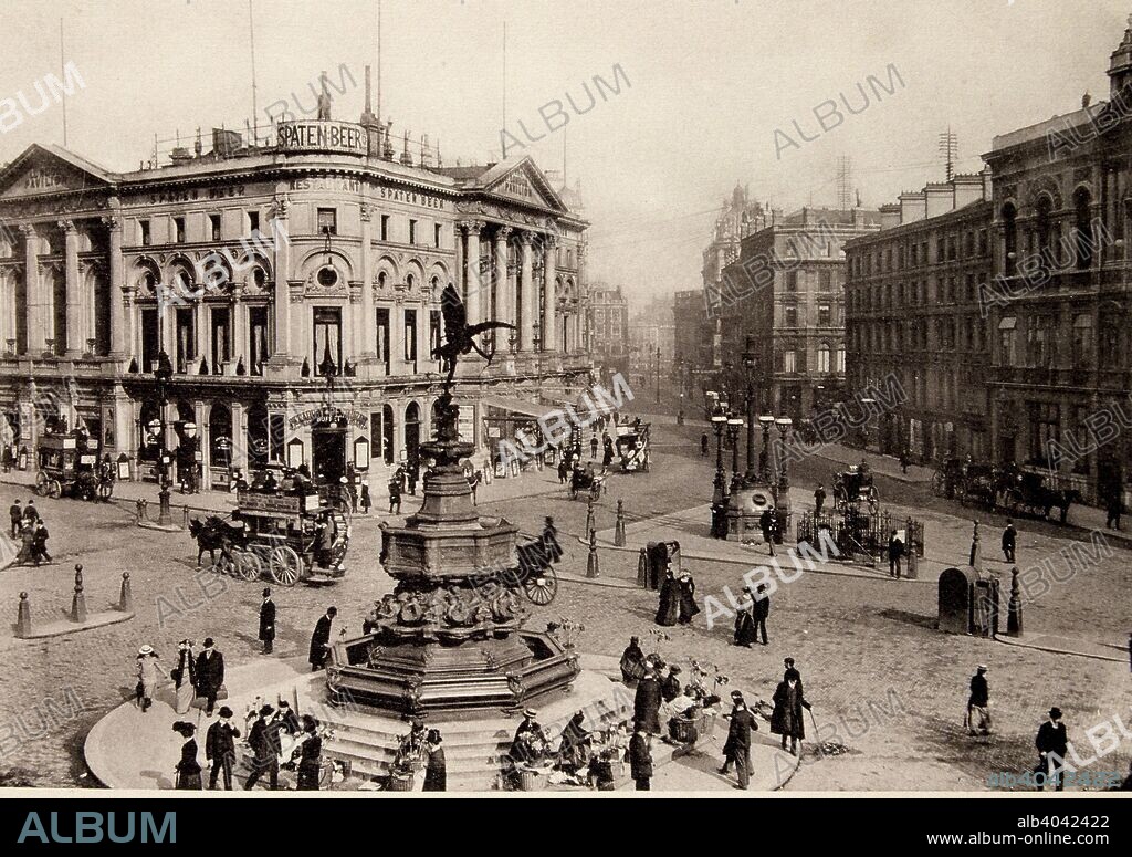 INGLATERRA.- LONDRES.- PRINCIPIOS SIGLO XX. VISTA DE PICADILLY CIRCUS. FOTOGRAFIA DE LA EPOCA.