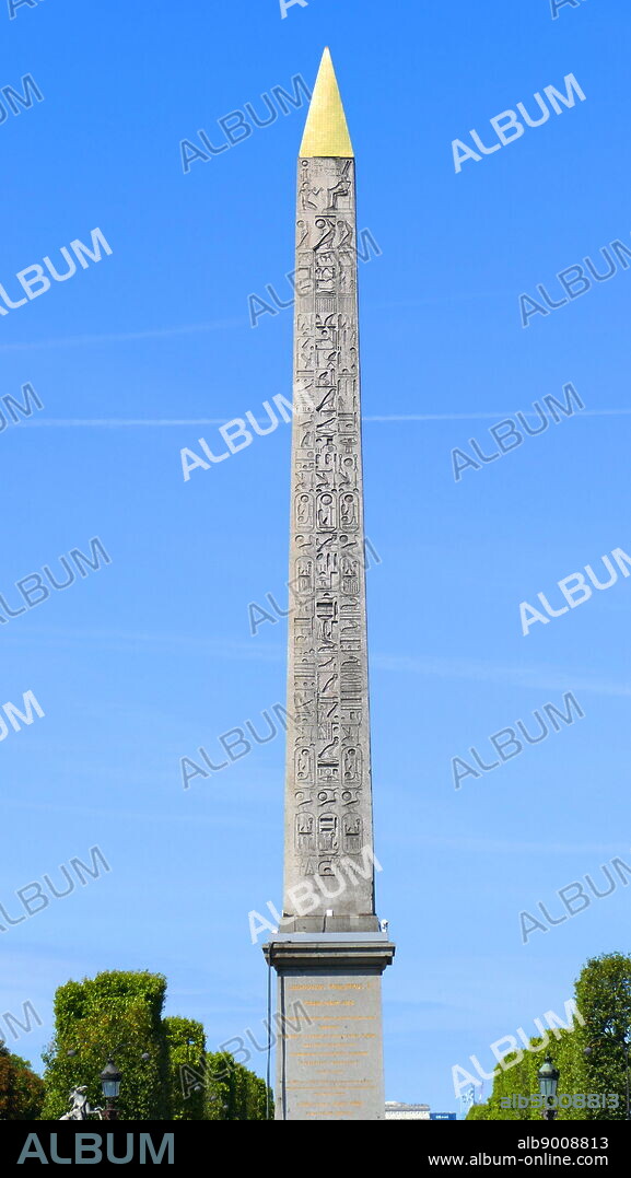 The centre of the Place de la Concorde in Paris is an Egyptian obelisk decorated with hieroglyphics exalting the reign of the pharaoh Ramesses II. It is one of two the Egyptian government gave to the French in the 19th century.