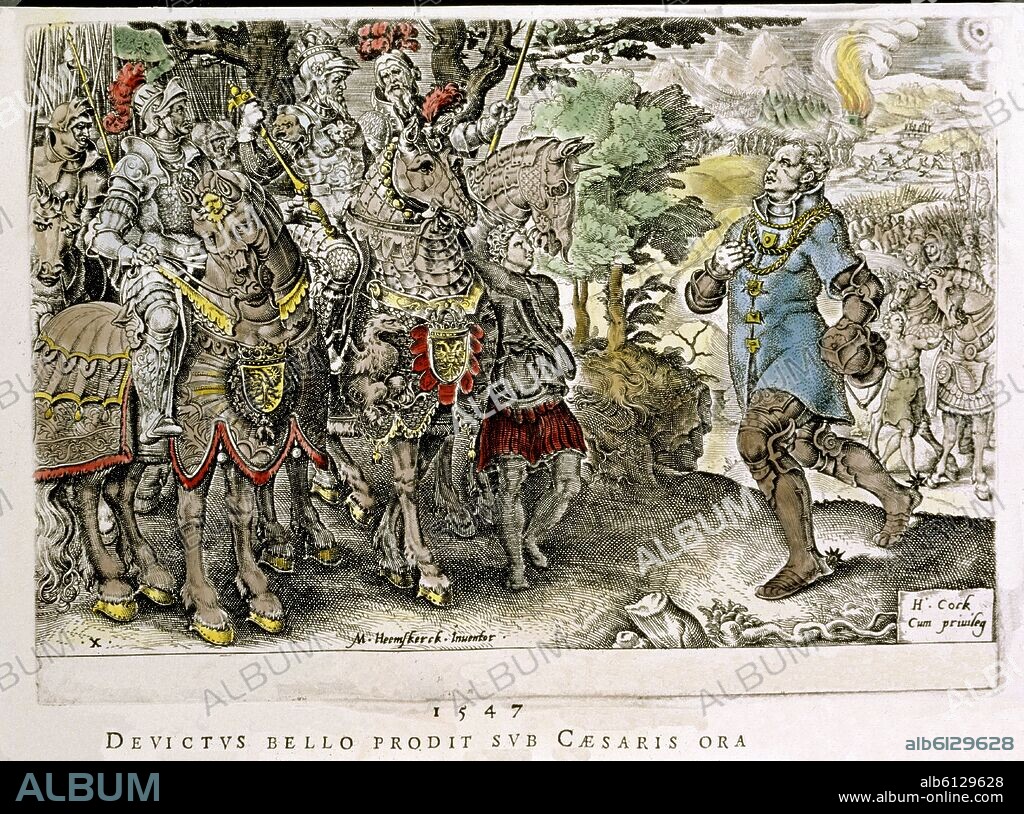 MAERTEN VAN HEEMSKERCK (1498-1574). VICTORIAS DE CARLOS V - EL DUQUE DE SAJONIA DERROTADO Y PRESO TRAS LA BATALLA DE MUHLBERG - 1547.