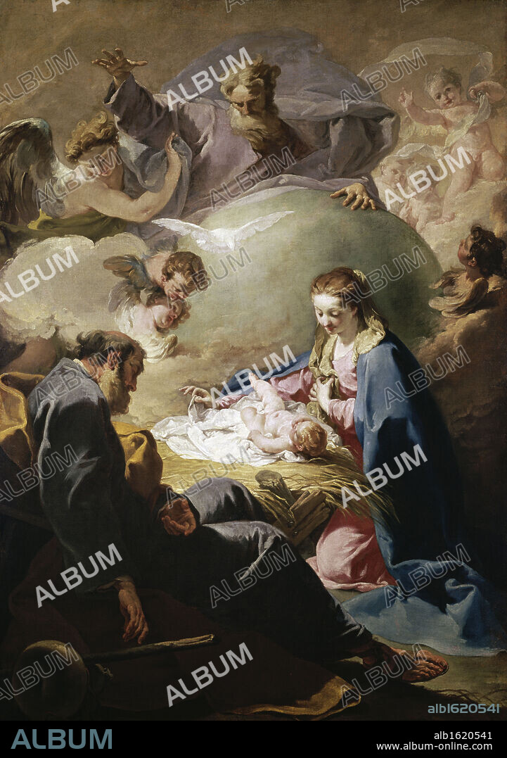 GIAMBATTISTA PITTONI. Nativity  ca. 1740  Giovanni Battista Pittoni (1687-1767 Italian)   Oil on canvas  National Gallery, London, England.