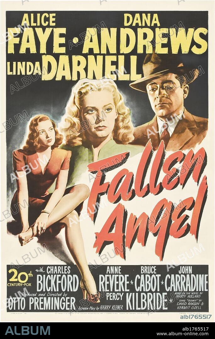 Poster de ANGEL O DIABLO?, 1945 (FALLEN ANGEL), dirigida por OTTO PREMINGER. Copyright 20TH CENTURY FOX.