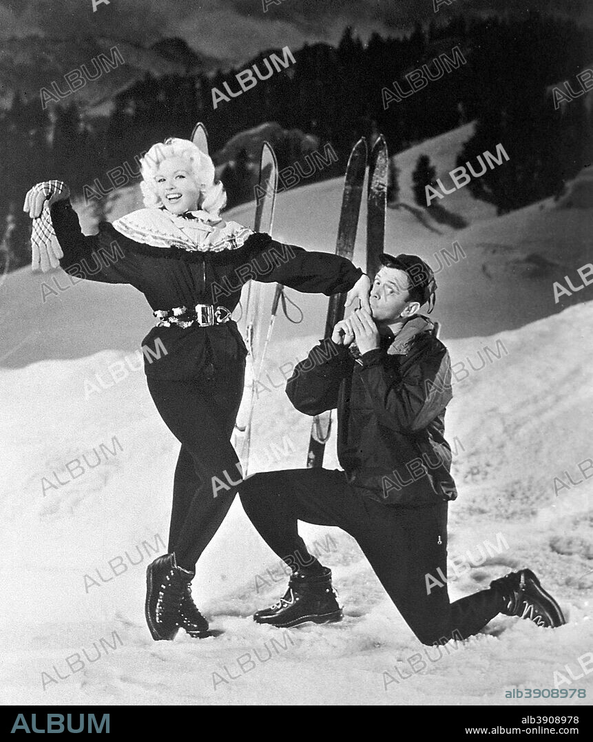 JAYNE MANSFIELD and TONY RANDALL in WILL SUCCESS SPOIL ROCK HUNTER?, 1957, directed by FRANK TASHLIN. Copyright 20TH CENTURY FOX.