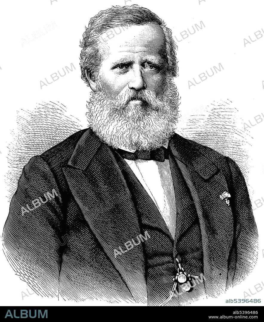 Dom Pedro II, 1825 - 1891, Emperor of Brazil from 1831 to 1889, woodcut 1888.