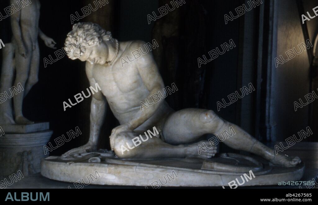 The Dying Gaul, also called The Dying Galatian, or The Dying Gladiator, is an Ancient Roman marble copy of a lost Hellenistic sculpture, thought to have been originally executed in bronze. The original may have been commissioned some time between 230 and 220 BC by Attalus I of Pergamon to celebrate his victory over the Galatians, the Celtic or Gaulish people of parts of Anatolia (modern Turkey). The identity of the sculptor of the original is unknown, but it has been suggested that Epigonus, a court sculptor of the Attalid dynasty of Pergamon, may have been the creator.