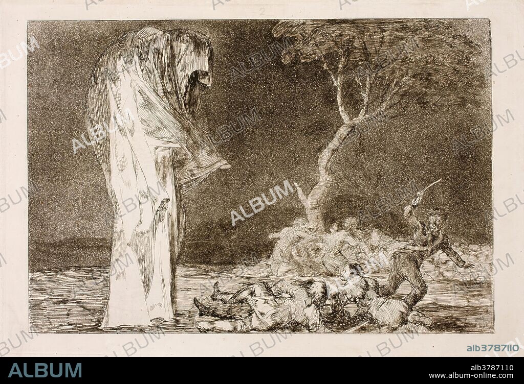 Francisco de Goya y Lucientes / 'Disparate de miedo. Disparates, 2'. 1815 - 1819. Aguafuerte, Aguatinta, Bruñidor, Punta seca sobre papel avitelado, 251 x 366 mm.