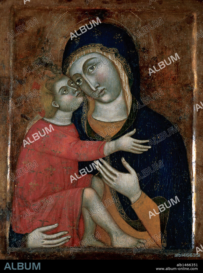 ARTE GOTICO. ESPAÑA. SIGLO XIV. VIRGEN DEL CORO. Cuadro restaurado en diversas ocasiones, la última en 1963. MONASTERIO DE SANTA MARIA DE VALLDONZELLA. Barcelona. Cataluña.