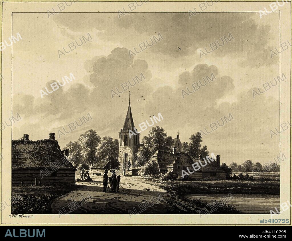 The village of Hoevelaken. Draughtsman: Nicolaas Wicart. Dating: 1758 - 1815. Measurements: h 286 mm × w 404 mm; h 248 mm × w 322 mm.