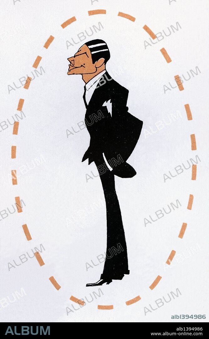 ROMÁN BONET SINTES "BON". Caricatura de Cristóbal de Castro Gutiérrez (Iznájar, Córdoba, 1874- Madrid, 1953), escritor cordobés que desarrolló su actividad durante la primera mitad del siglo XX. Año 1911.
