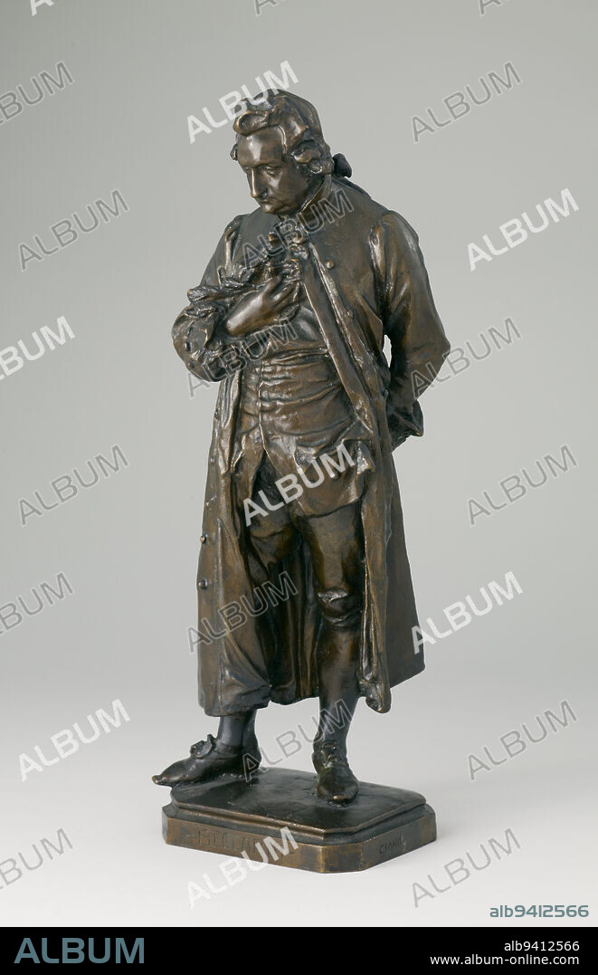 Bozzetto for the Monument to Cesare Beccaria (1738-1794), c. 1869, Giuseppe Grandi, Italian, 1843 - 1894, 19 7/8 x 7 1/4 x 6 1/4in. (50.5 x 18.4 x 15.9cm), Bronze, Italy, 19th century.