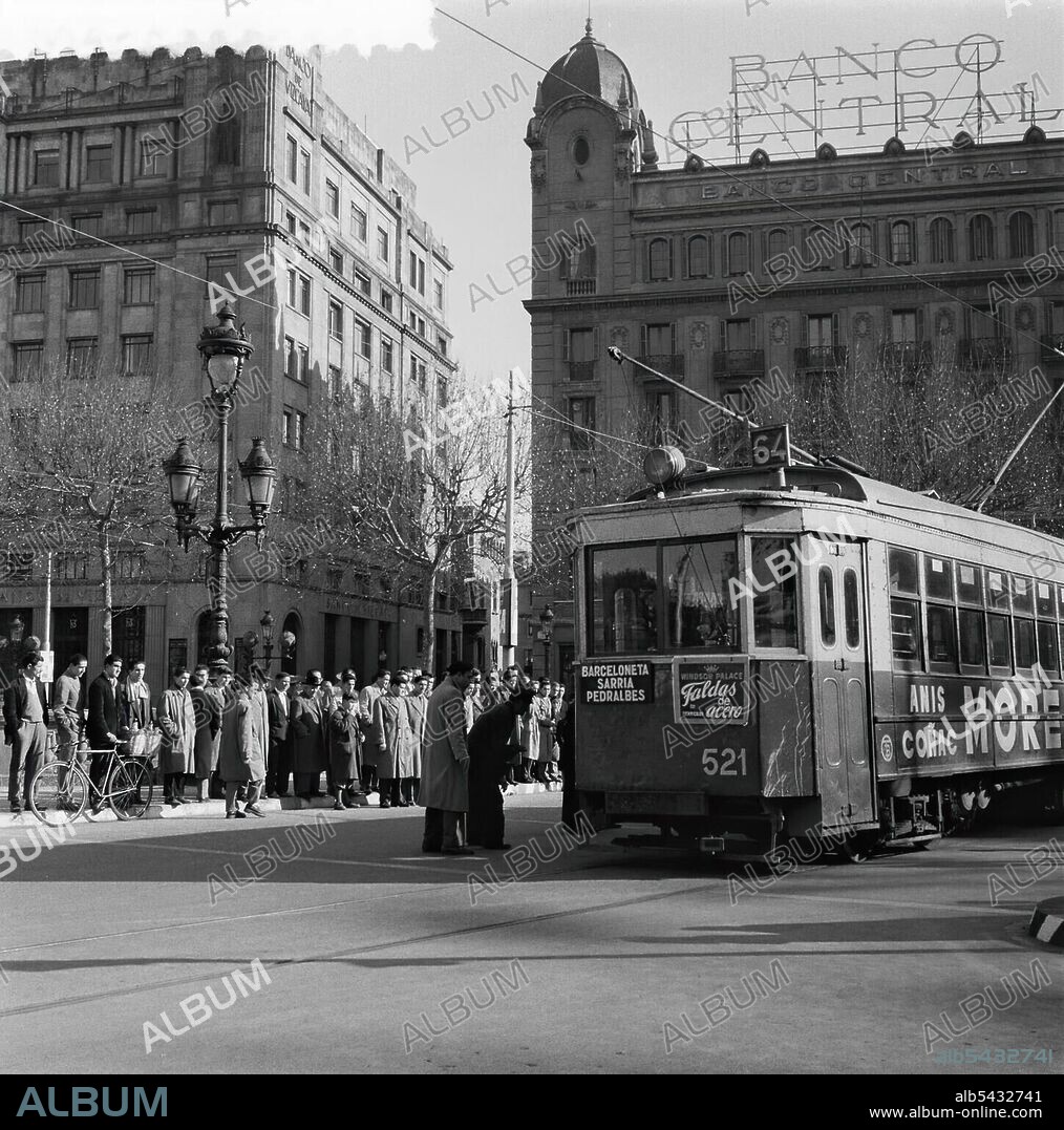 Huelga de tranvía en Barcelona, 27 de enero de 1957.