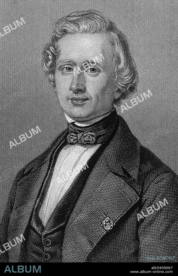 Urbain Jean Joseph Le Verrier (March 11, 1811 - September 23, 1877) was a French mathematician who specialized in celestial mechanics. He studied at École Polytechnique. He briefly studied chemistry under Gay-Lussac, but switched to astronomy, particularly celestial mechanics, and accepted a job at the Paris Observatory. He spent most of his professional life there, and eventually became that institution's Director, from 1854 to 1870 and again from 1873 to 1877. From 1844 to 1847, he published a series of works on periodic comets. He was able to show interactions with the planet Jupiter, proving that certain comets were actually the reappearance of previously-known comets flung into different orbits. His most famous achievement is his prediction of the existence of the then unknown planet Neptune, using only mathematics and astronomical observations of the known planet Uranus. He died in 1877 at the age of 66. He will be remembered by the phrase attributed to Arago, 'the man who discovered a planet with the point of his pen." His is one of the 72 names inscribed on the Eiffel Tower.