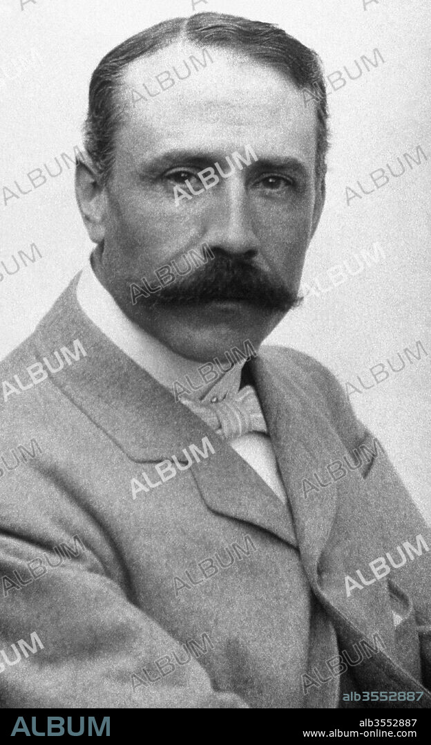 Sir Edward Elgar (Broadheath, 1857-Worcester, 1934). Compositor inglés. Retrato.