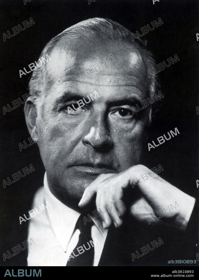 Samuel Osmond Barber II (March 9, 1910 - January 23, 1981) was an American composer of orchestral, opera, choral, and piano music. He is one of the most celebrated composers of the 20th century. His Adagio for Strings (1936) has earned a permanent place in the concert repertory of orchestras. He was awarded the Pulitzer Prize for Music twice: for his opera Vanessa (1956-57) and for the Concerto for Piano and Orchestra (1962). He played and studied the music of Johann Sebastian Bach and was an adherent of Johannes Brahms, from whom he learned how to compress profound emotions into small modules of highly charged musical expression. His life partner Gian Carlo Menotti, was also a composer. He died of cancer in 1981 in New York City at the age of 70. At the time of his death, nearly all of his compositions had been recorded. No photographer credited, undated.