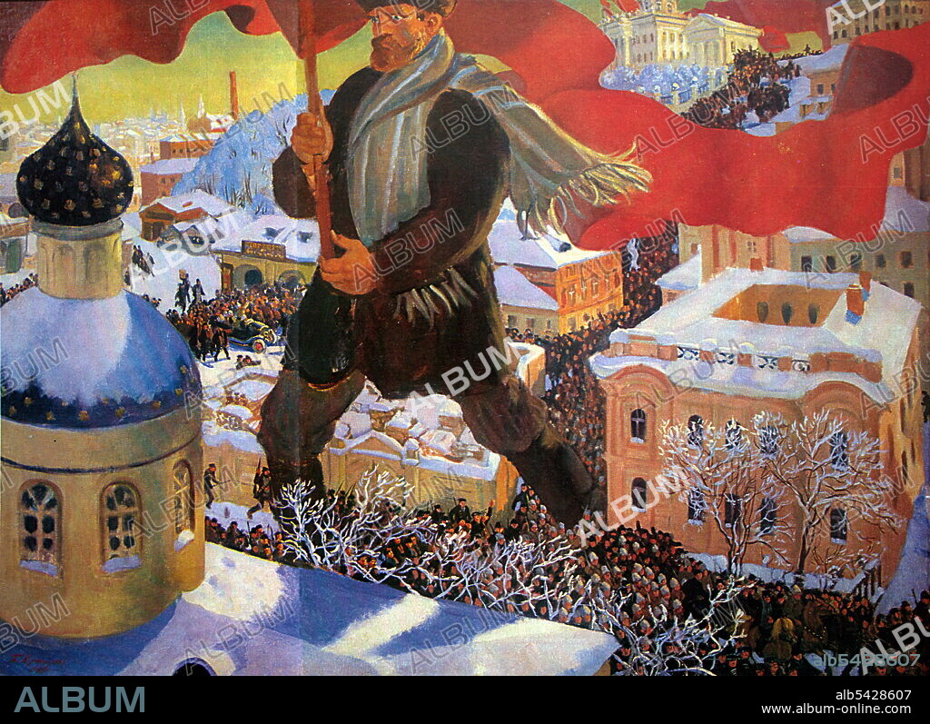 Bolshevik. 1920. by Boris Kustodiev.