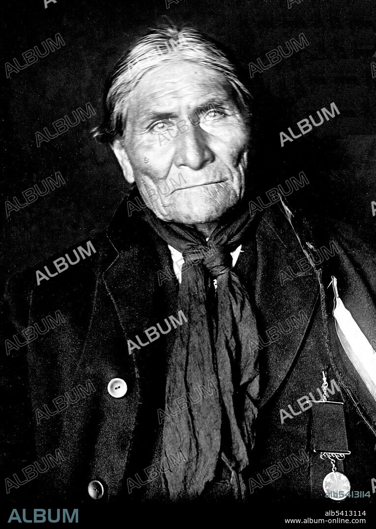 Geronimo (June 16, 1829 - February 17, 1909) was a leader and medicine man of the Chiricahua Apache who fought against Mexico and the US for their expansion into Apache tribal lands for several decades during the Apache Wars. During Geronimo's final period of conflict from 1876 to 1886 he surrendered three times and accepted life on the Apache reservations in Arizona. National Photo Company, 1908-09 (cropped and cleaned).