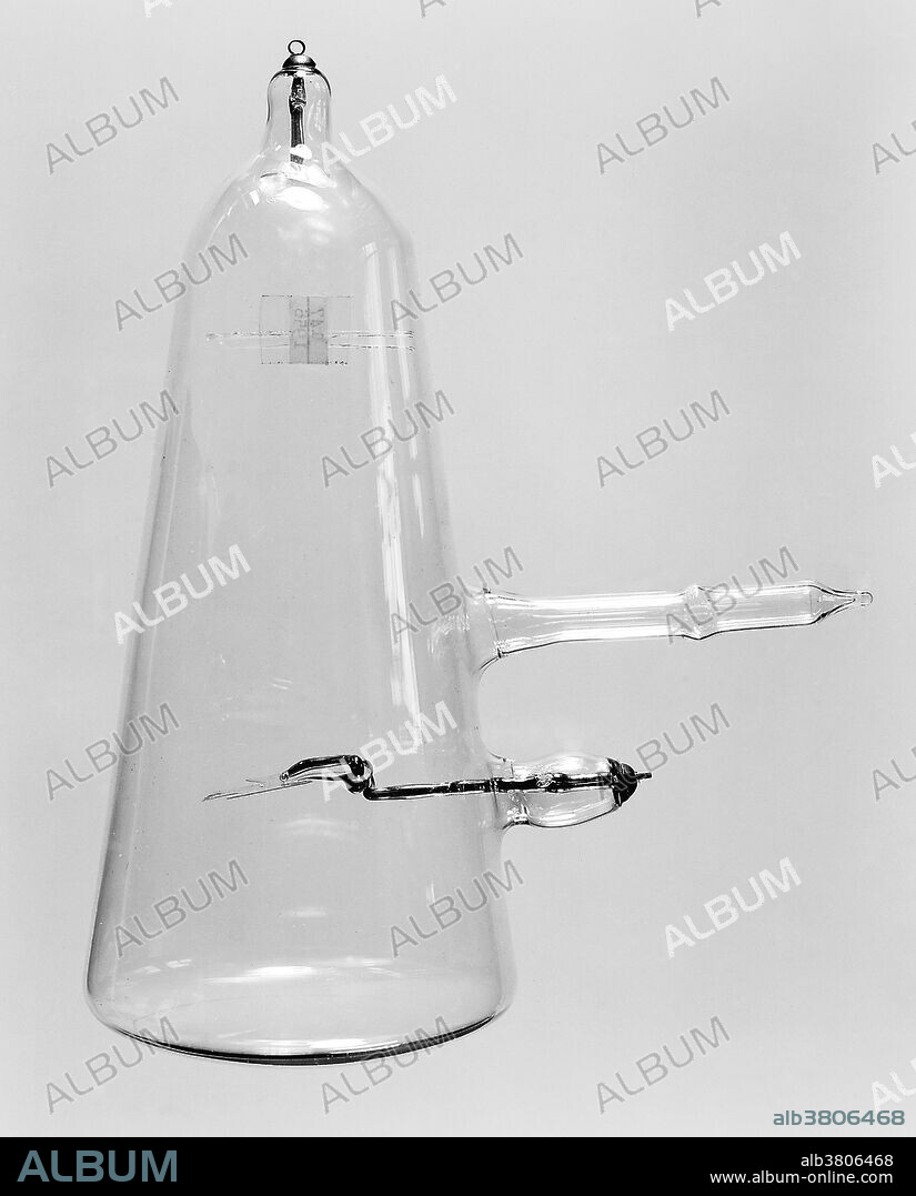 Crookes' type discharge tube with anode in shape of Maltese Cross for demonstrating that cathode rays travel in straight lines. Sir William Crookes (1832 - 1919) was an English chemist and physicist who worked on spectroscopy. He was a pioneer of vacuum tubes, inventing the Crookes tube which was made in 1875. Crookes was the inventor of the Crookes radiometer.