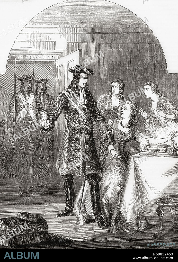 The Palace of the Viceroy, Barcelona, Catalonia, Spain, seen here in the 19th century, the building was destroyed by fire in 1875. From Cassell's Illustrated History of England, published c.1890.
