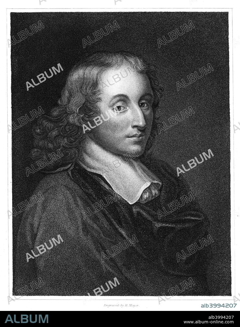 Blaise Pascal, 17th century French philosopher, mathematician, physicist and theologian, c1830. Credited with founding the modern theory of probability, Pascal (1623-1662) also discovered the properties of the cycloid and contributed to the advance of differential calculus. As a physicist, his attempts to discredit the notion that 'nature abhors a vacuum' led to the inventions of the barometer, hydraulic press and syringe. The SI unit of pressure, the pascal, and a computer programming language were named after him.