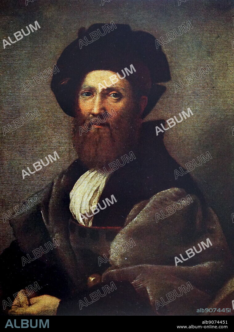 Portrait of Count Baldassare Castiglione by Raphael. Raffaello Sanzio da Urbino (1483-1520) an Italian painter and architect.
