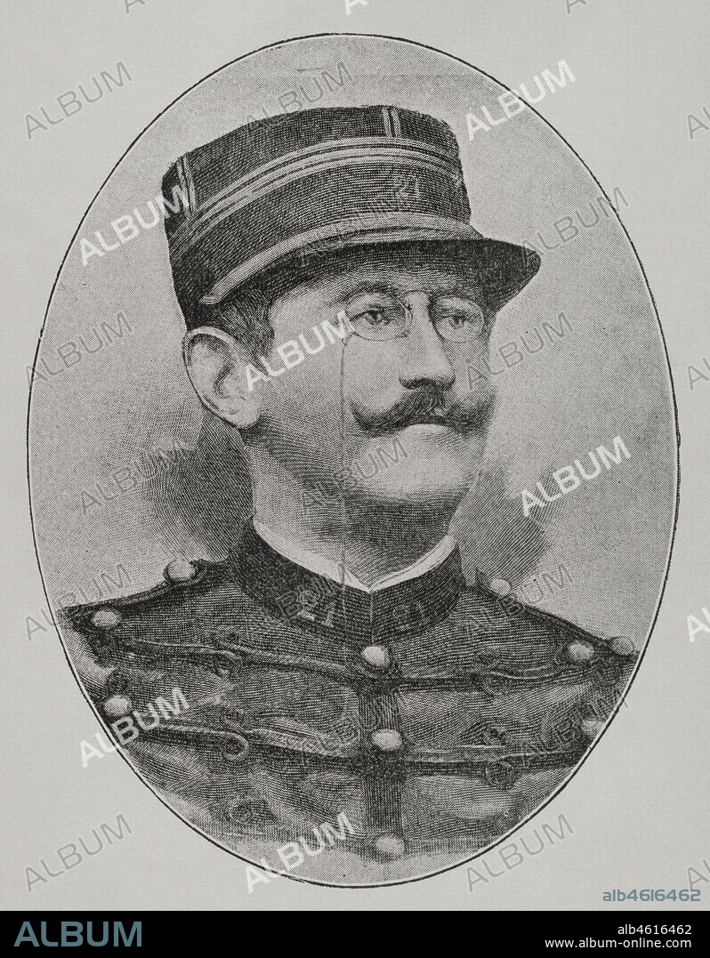 Alfred Dreyfus (1859-1935). French military officer. In 1894 he was charged with treason for passing on reports of military secrets to the German embassy in Paris. The trial, known as the Dreyfus Affair, had wide repercussions in French politics. Portrait. Photoengraving. La Ilustración Española y Americana, 1898.