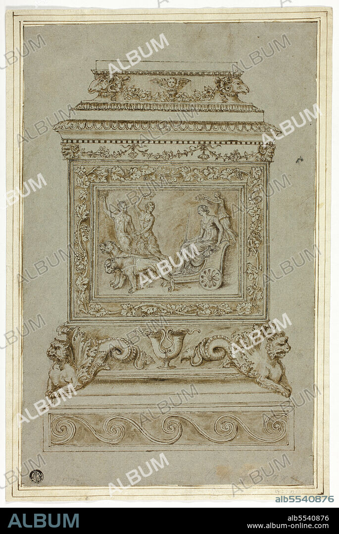 GIUSEPPE MARIA MAZZUOLI. Pedestal with Relief of the Triumph of Ariadne, n.d.