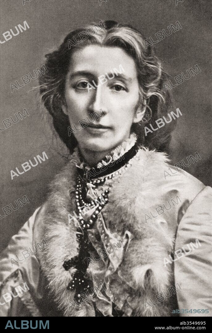 Cosima Wagner, born Francesca Gaetana Cosima Liszt, 1837 – 1930. Daughter of the Hungarian pianist and composer Franz Liszt and second wife of the German composer Richard Wagner. From Richard Wagner Und Bayreuth, published 1931.