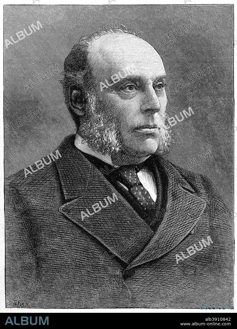 William Henry Smith (1825-1891), British politician, 19th century. From Cassell's Illustrated History of England, volume X, published by Cassell, Petter, Galpin and Co. (London, Paris and New York, 19th century).