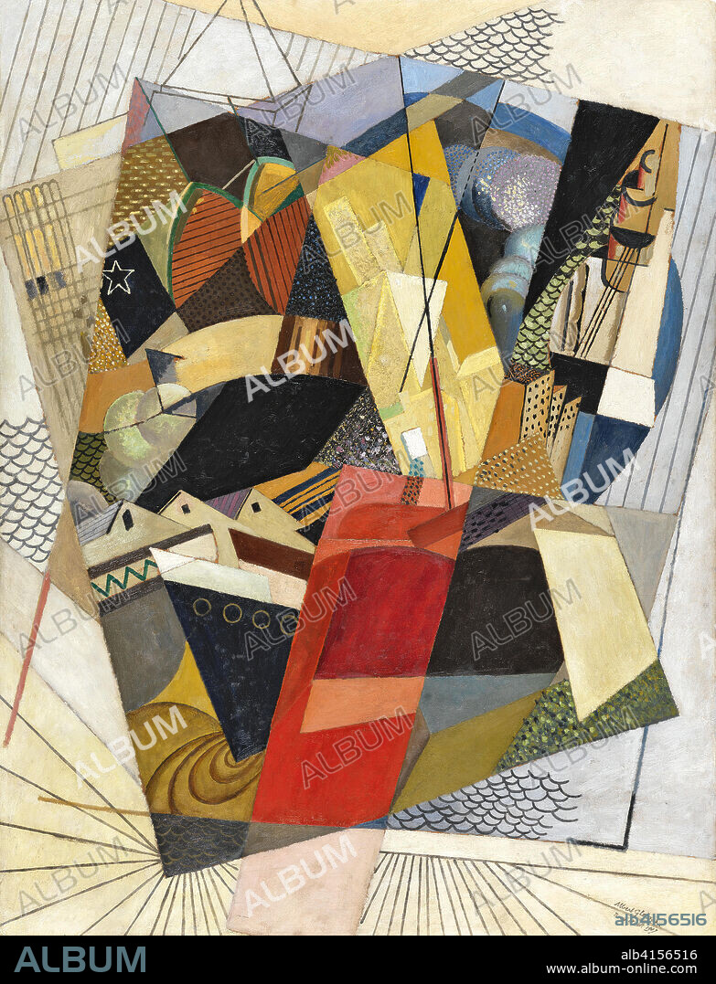 Albert Gleizes (Paris, 1881-Avignon, 1953). In Port (1917). Oil and sand on cardboard. 153 x 120 cm.