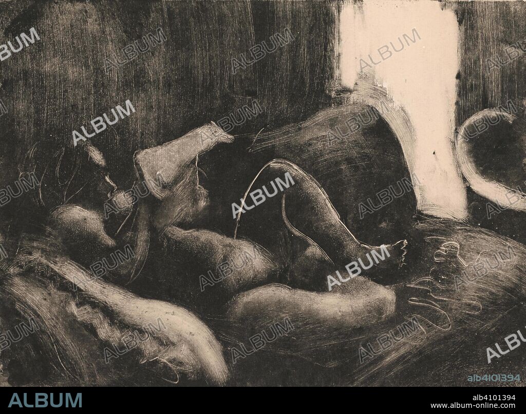 EDGAR DEGAS. Reading after the Bath (La toilette, lecture après le bain). Date: c. 1879-1883. Dimensions: 35.3 cm x 51.2 cm, 27.7 cm x 37.9 cm, 27.7 cm x 37.9 cm.