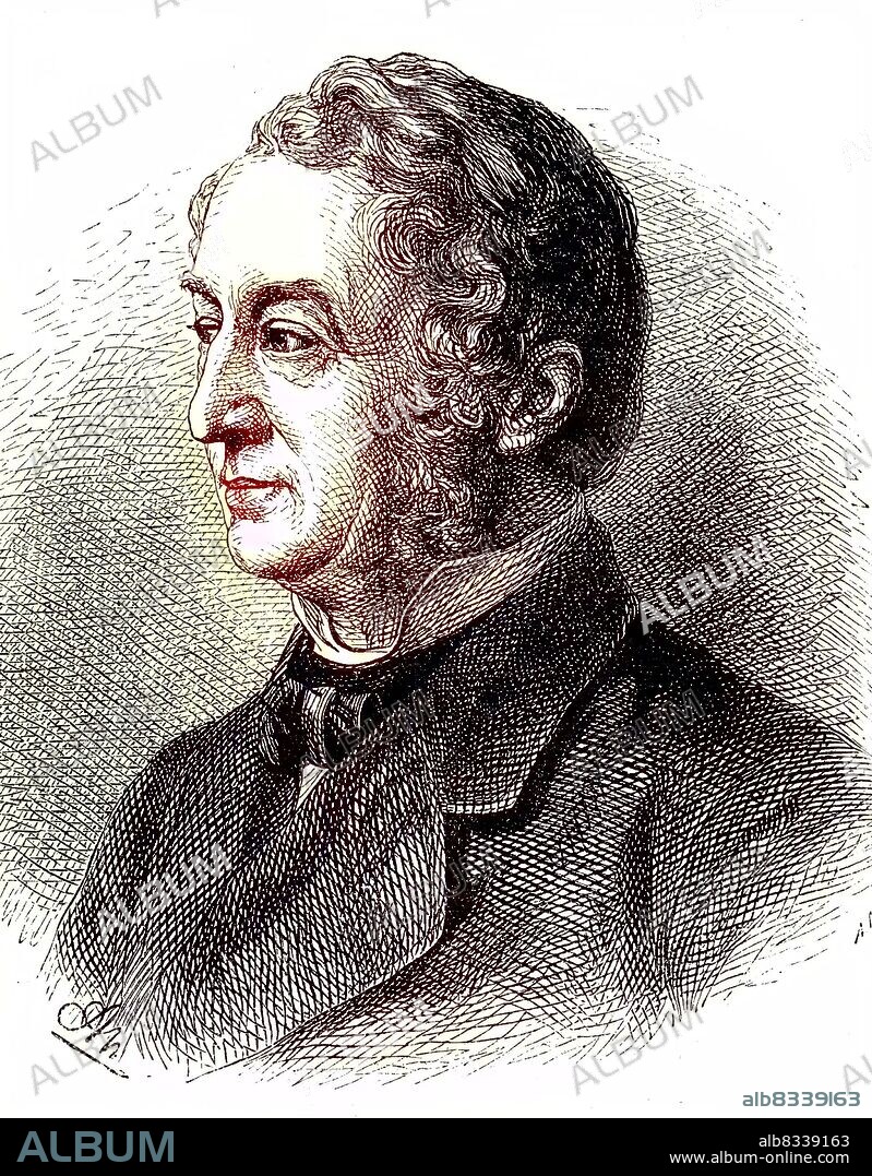 Friedrich Wilhelm Gºll, 1812-1879, a german poet / Friedrich Wilhelm Gºll, 1812-1879, ein deutscher Dichter, historisch, historical, digital improved reproduction of an original from the 19th century / digitale Reproduktion einer Originalvorlage aus dem 19. Jahrhundert, Originaldatum nicht bekannt, koloriert, handcoloriert, Koloration.