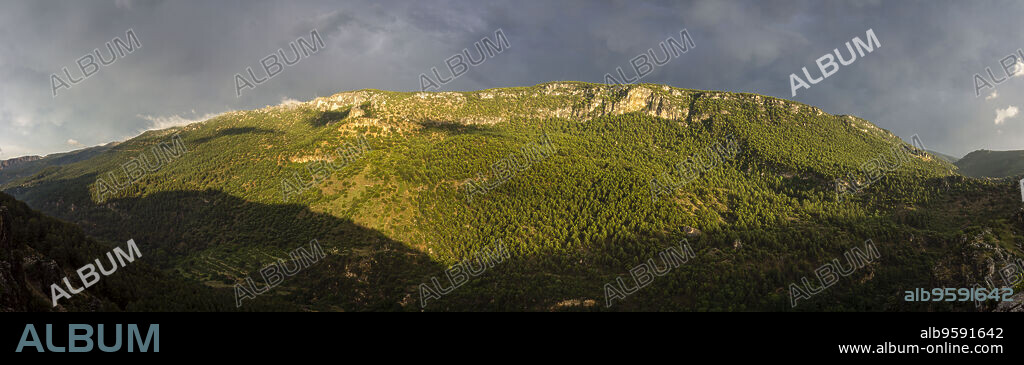 pinar de la sierra de las Huebras, mirador del salto de la Novia o de Zumeta,Parque Natural de las Sierras de Cazorla, Segura y Las Villas , provincia de Jaén, declarado Reserva de la Biosfera por la UNESCO spain, europe.
