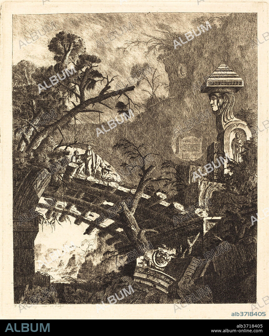 JEAN-LAURENT LEGEAY. The Flight into Egypt. Dated: 1768. Dimensions: plate: 19.6 x 16.4 cm (7 11/16 x 6 7/16 in.). Medium: etching.