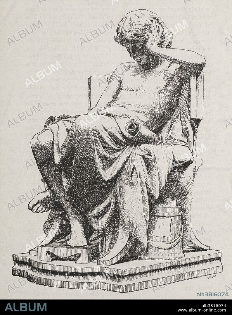 Illustration of Charles DeGeorge's "La Jeunesse d'Aristote" (Aristotle's Youth) marble sculpture from 1875. Aristotle (384-322 BC) was a Greek philosopher and polymath, a student of Plato and teacher of Alexander the Great. His writings cover many subjects, including physics, metaphysics, poetry, theater, music, logic, rhetoric, linguistics, politics, government, ethics, biology, and zoology. Together with Plato and Socrates, Aristotle is one of the most important founding figures in Western philosophy. Aristotle's writings were the first to create a comprehensive system of Western philosophy, encompassing morality and aesthetics, logic and science, politics and metaphysics.