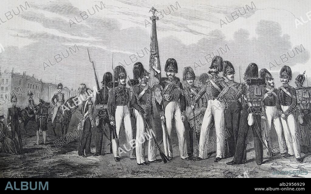 Uniforms worn in the Russian Imperial Army during the Crimean war 1853.