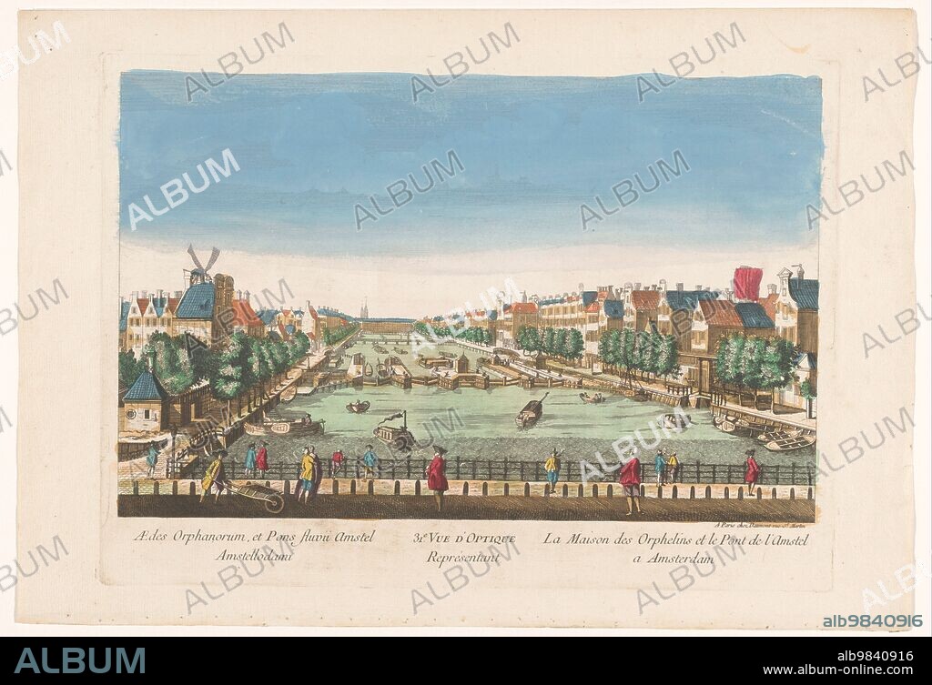 ANON. View of the Amstelsluizen and  Diaconie Weeshuis in Amsterdam, 1745-1775.