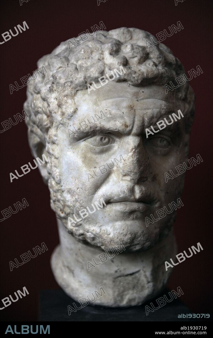 Caracalla (188- 217). Roman emperor from 198 to 217. Bust. Marble. C. 212-217 A.D. Carlsberg Glyptotek Museum. Copenhagen. Denmark.