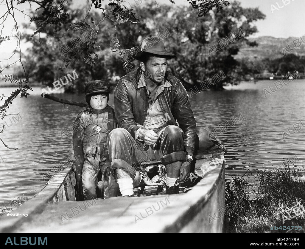 DANNY CHANG and RONALD REAGAN in HONG KONG, 1952, directed by LEWIS R. FOSTER. Copyright PARAMOUNT PICTURES.