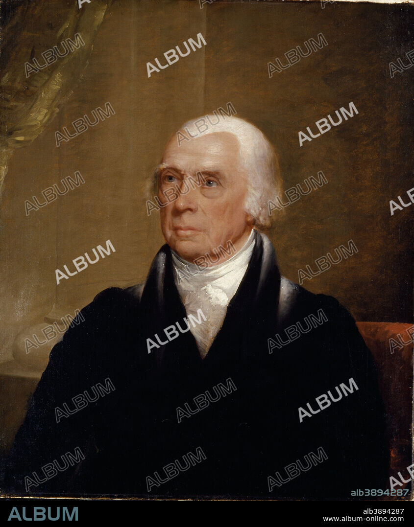 CHESTER HARDING. James Madison. Date/Period: 1829 - 1830. Painting. Oil on canvas. Height: 784 mm (30.86 in); Width: 651 mm (25.62 in).