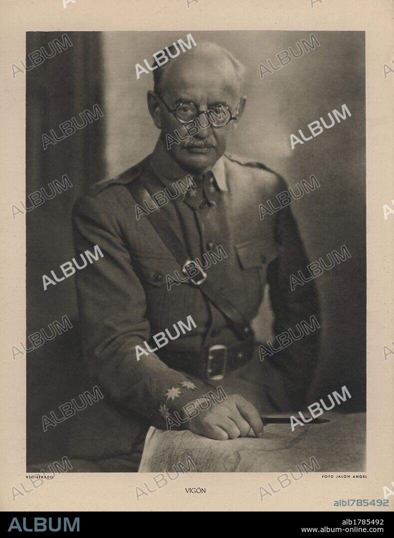 JALÓN ÁNGEL. España. Guerra civil (1936-1939). Militar del ejército nacional. Juan Vigón Suero-Díaz (1880-1955). Foto Jalón Angel (Zaragoza).