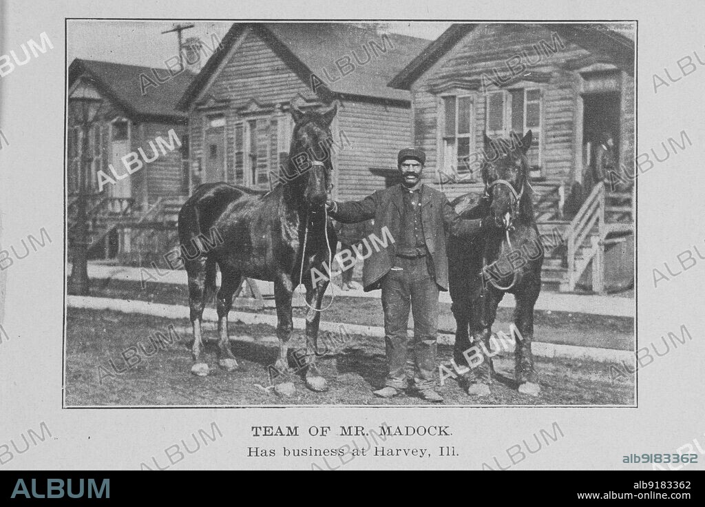 Team of Mr. Madock; Has business at Harvey, Ill., 1907.