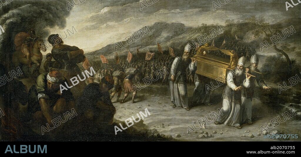 Juan Montero de Rojas / ' The Ark Crossing the Jordan', ca.  1667, Spanish School, Canvas, 112 cm x 235 cm, P04697.