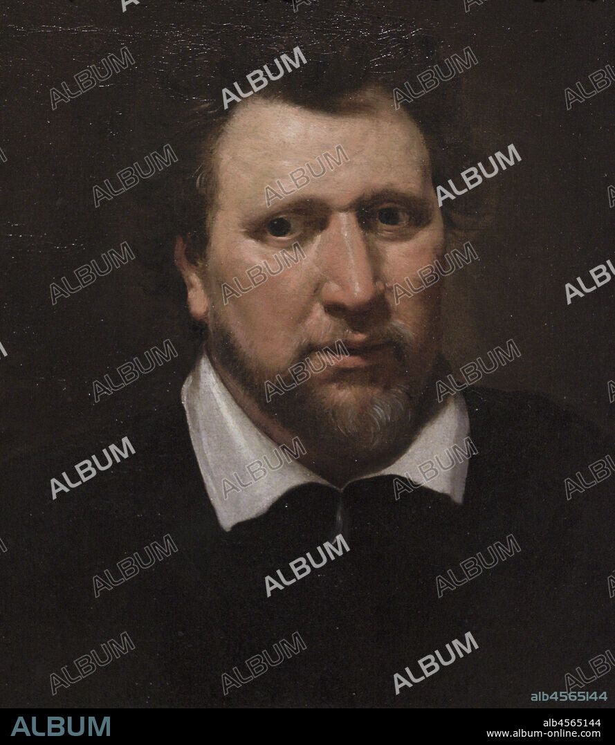 ABRAHAM VAN BLYENBERCH (1575/6-1624). FLEMISH PAINTER.. Ben Jonson (Benjamin Jonson) (1572-1637). Poeta y dramaturgo inglés. Retrato por Abraham van Blyenberch (1575/6-1624). Oleo sobre lienzo (47 x 41,9 cm), h. 1617. National Portrait Gallery. Londres. Inglaterra.