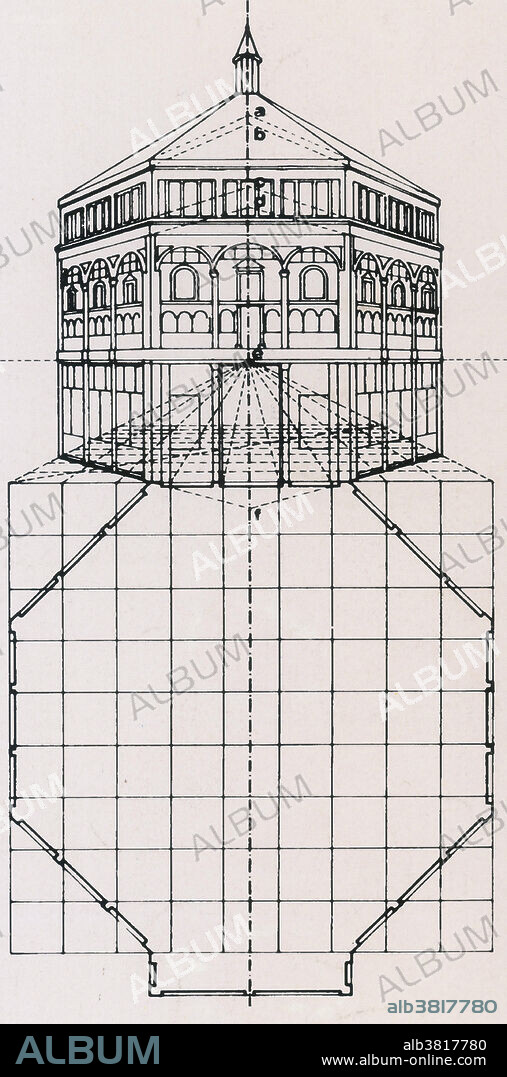 Schematic reconstruction of Brunelleschi's first panel with a view of the Baptistery of San Giovanni, Florence, in centralized perspective. In drawing, the geometrical patterns of the building almost demand the discovery of the laws of perspective. In one-point perspective, the horizontals and verticals which run across the field of view remain parallel, as their vanishing points are at infinity , with horizontals which are perpendicular to the viewer vanish towards a point near the centre of the image. Perspective, in context of vision and visual perception, is the way in which objects appear to the eye based on their spatial attributes; or their dimensions and the position of the eye relative to the objects. There are two main meanings of the term: linear perspective and aerial perspective. In linear perspective objects become more distant they appear smaller because their visual angle decreases. Aerial perspective refers to the effect on the.