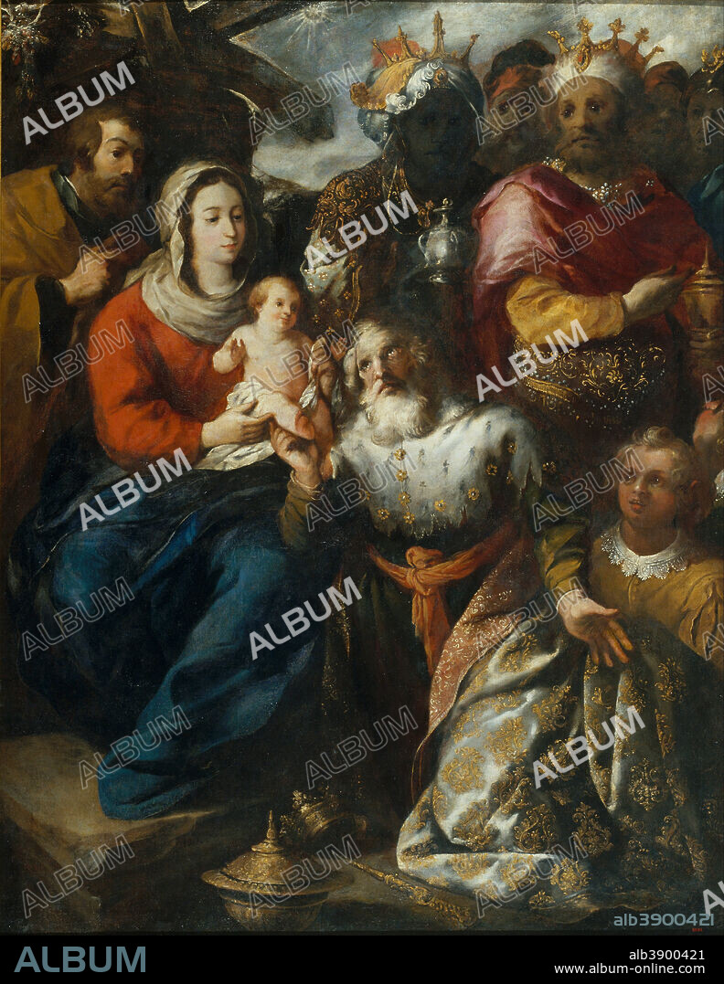 FRANCISCO HERRERA THE ELDER. Epiphany. Date/Period: 1653. Painting. Oil on canvas. Height: 2,080 mm (81.88 in); Width: 1,645 mm (64.76 in).
