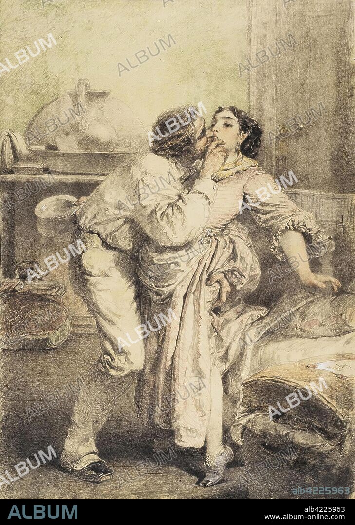 MIHALY VON ZICHY. 'Artist's Love'. Hungary-Russia, 1861. Dimensions: 72,6x51,3 cm.