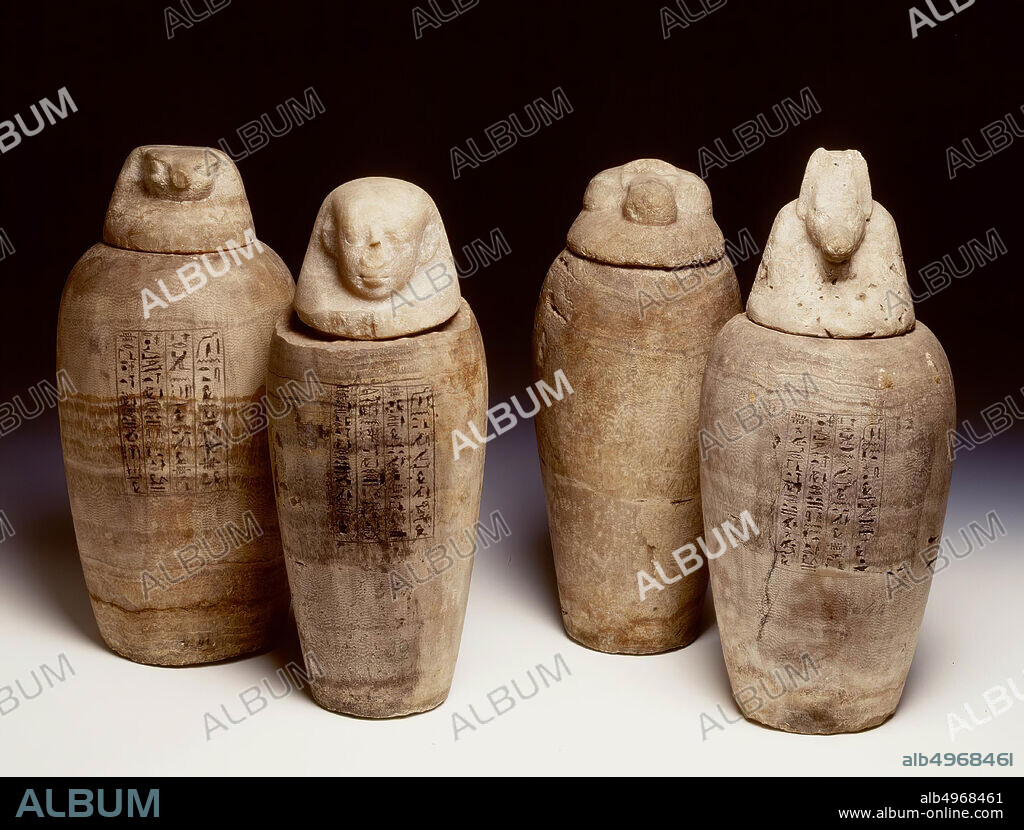 Egypt, canope, alabaster, 36 cm, Late Period, Egypt.