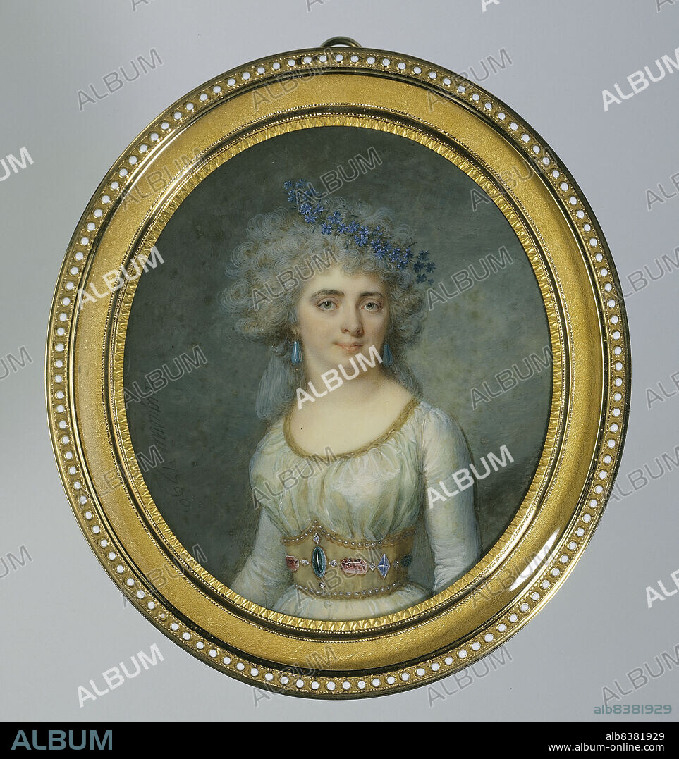 JEAN BAPTISTE JACQUES AUGUSTIN. Portrait of Mademoiselle Raucourt, 1790.