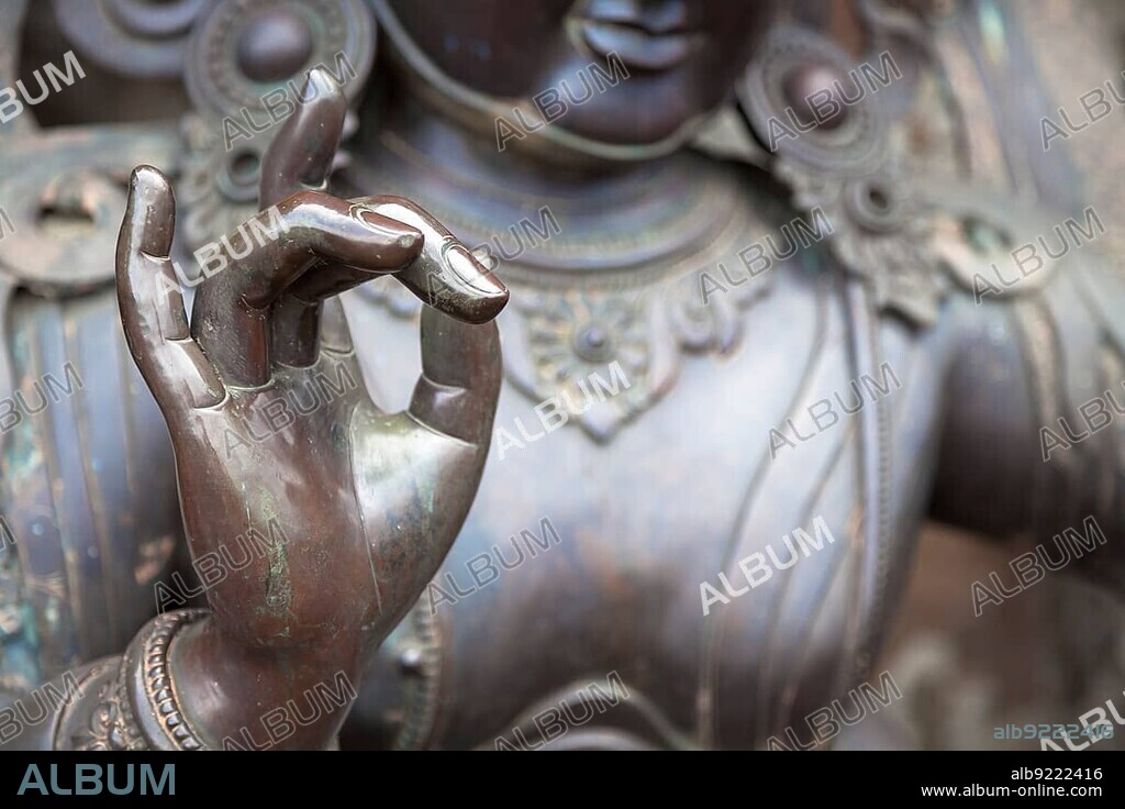 Karana mudra hand position expresses a very powerful energy with which negative energy is expelled. This hand gesture is also called warding off the evil. You can sense a very determined, focused energy just by looking at this hand gesture.